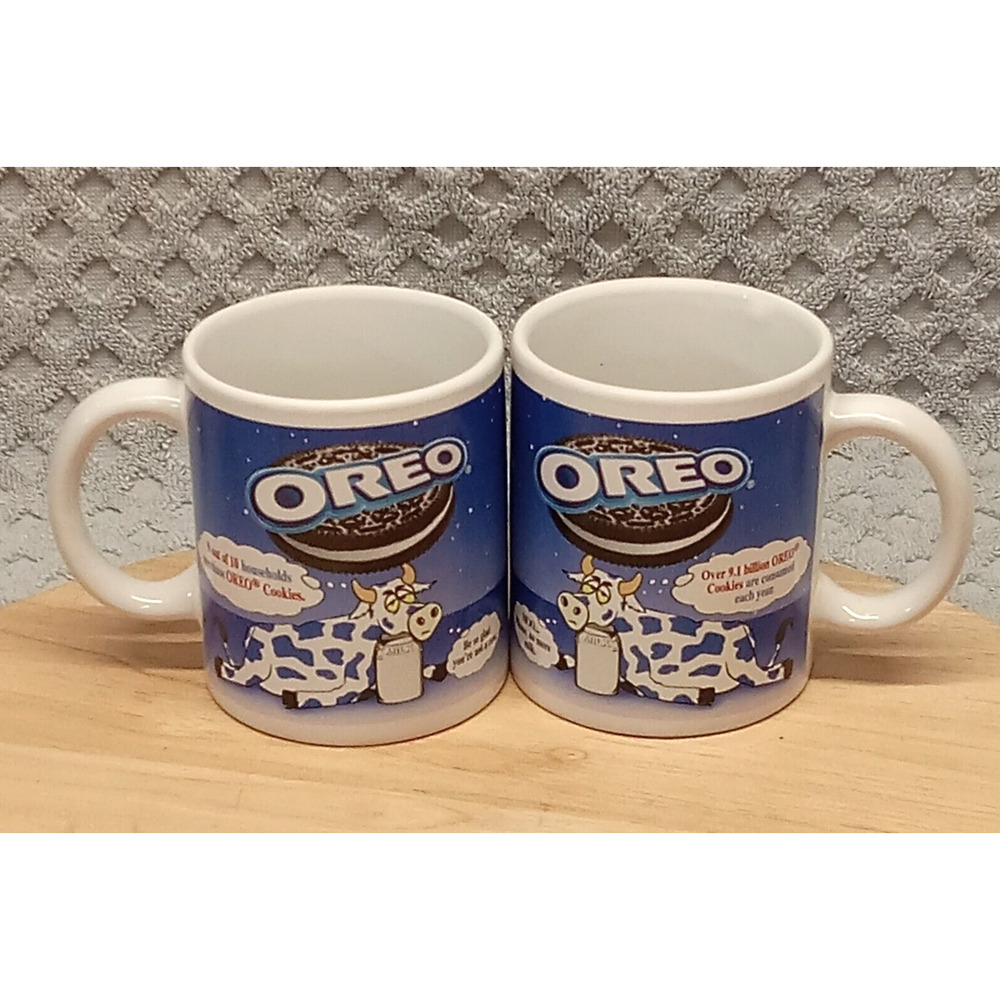 Set of 2 Oreo Coffee Cups Mug Kraft Food Holdings Ceramic 8oz. Humor